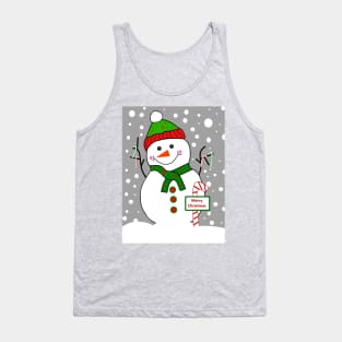 WHITE Christmas Snowman Tank Top